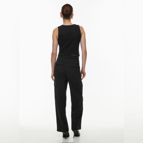 NWT Aritzia Babaton Spotlight Cargo Pant in Black City Wool Size 6 - Picture 6 of 13